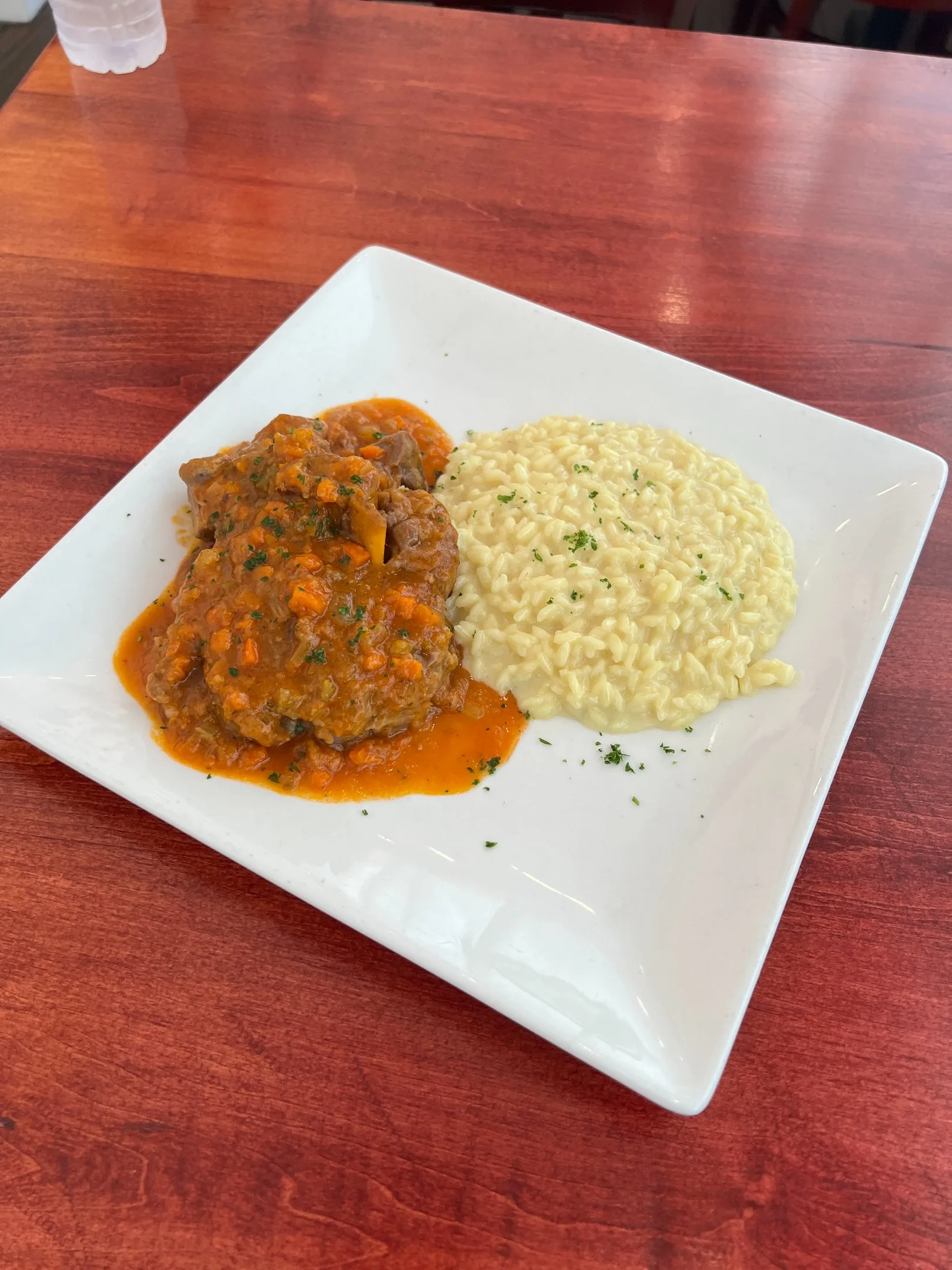 Osso buco with risotto at Davanti